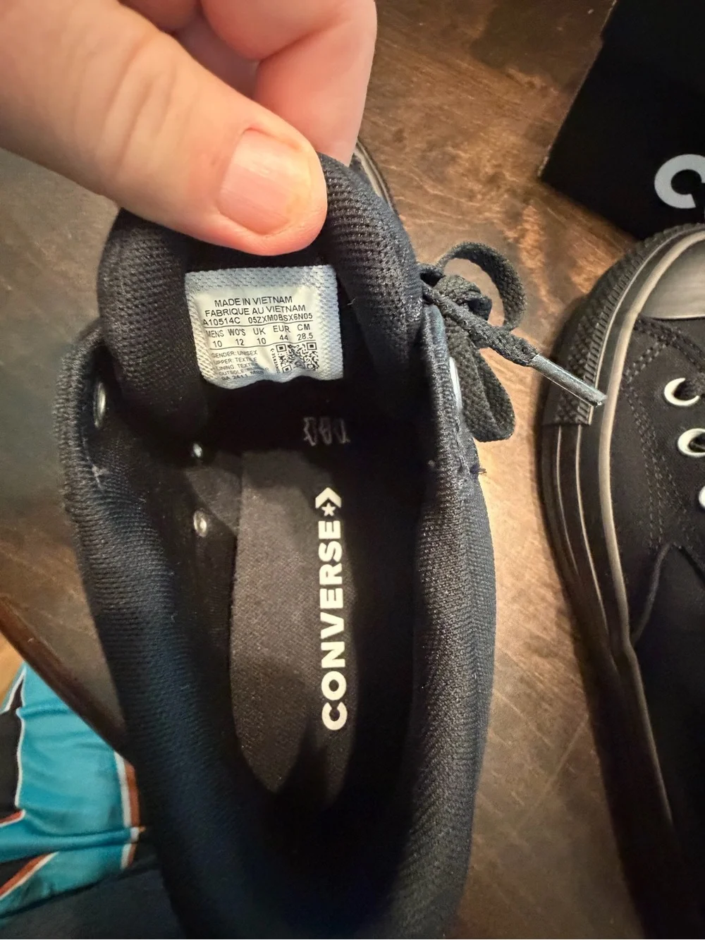 Converse Black Mid-Top Sneakers with White Ankle Patch - Picture 5 of 7